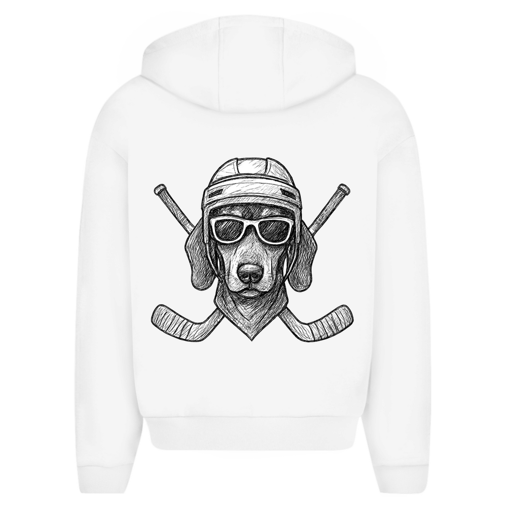 Oversize Zipper COOL HOCKEYDOG  (front&back)