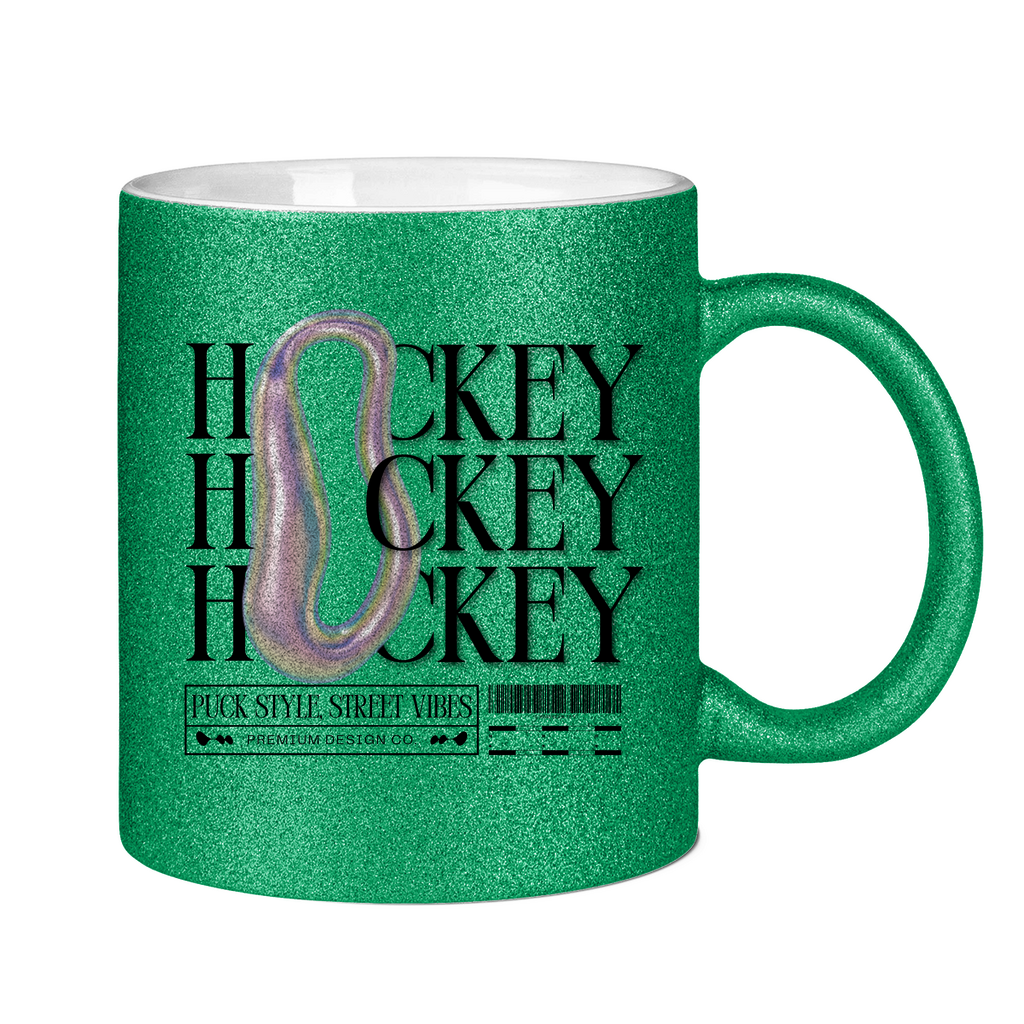 Glitzertasse HOCKEY MODERN