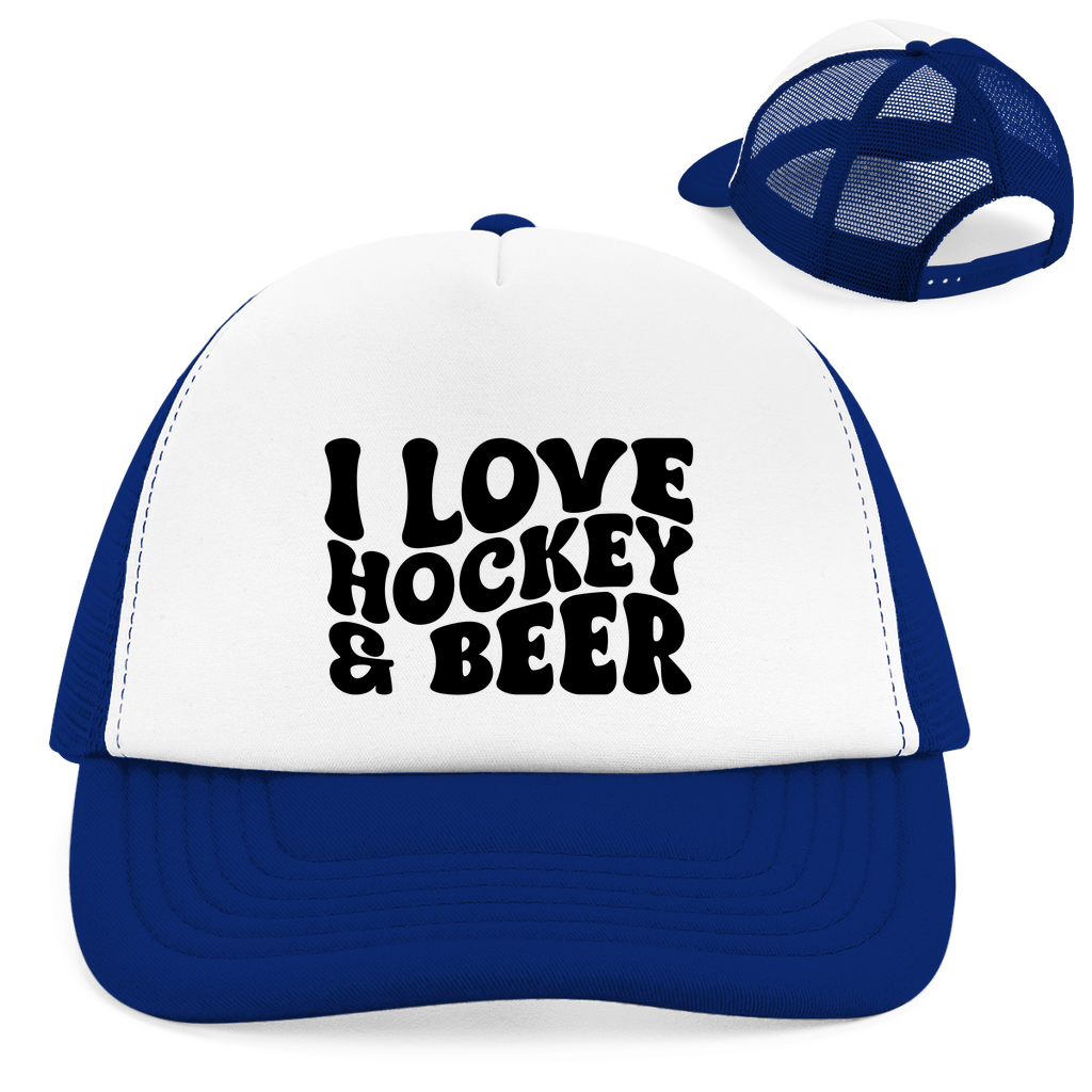 Retro Cap I LOVE HOCKEY & BEER