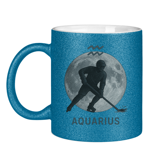 Glitzertasse STERNZEICHEN AQUARIUS / WASSERMANN