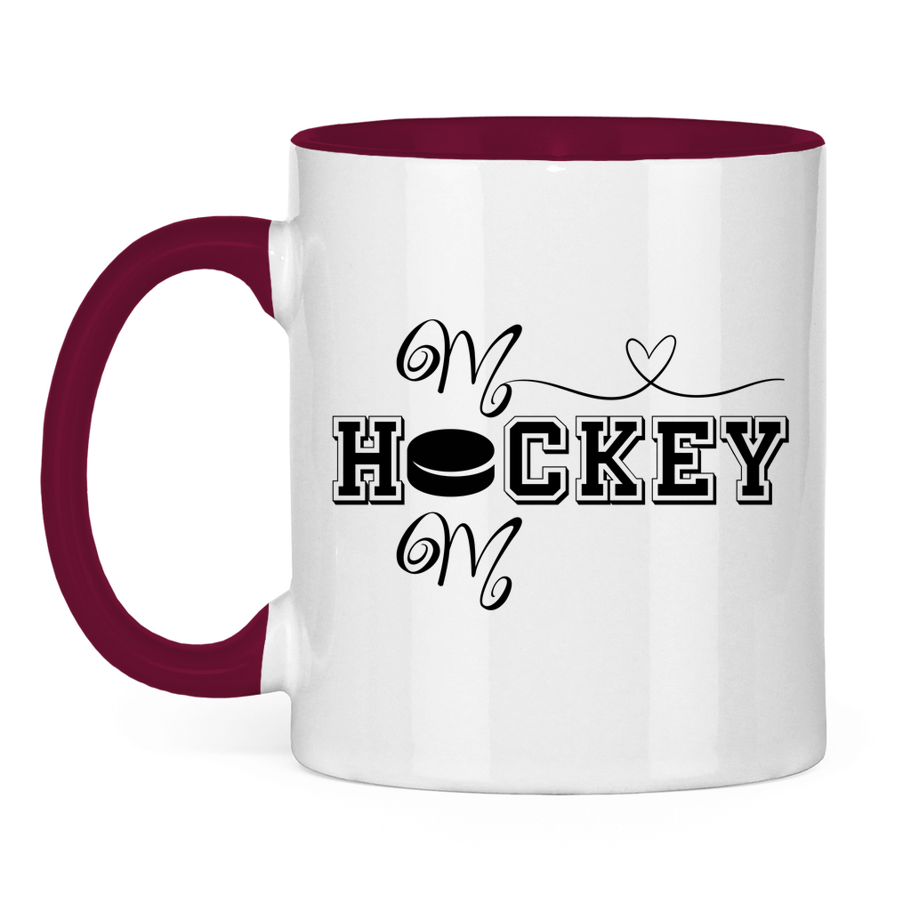 Tasse zweifarbig HOCKEY MOM HEART