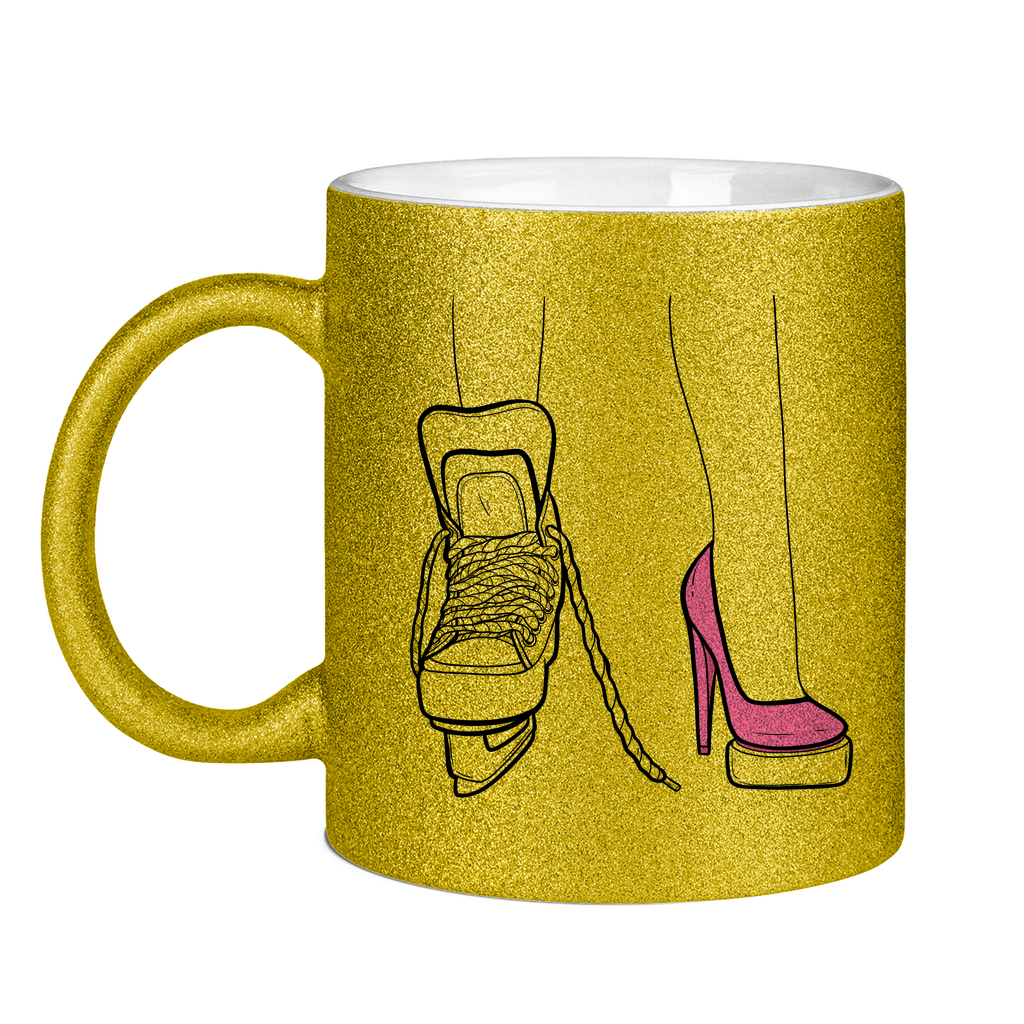 Glitzertasse SKATES & HEELS