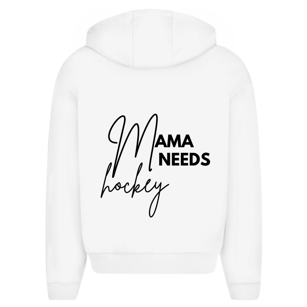 Oversize Zipper MAMA NEEDS HOCKEY (front&back)