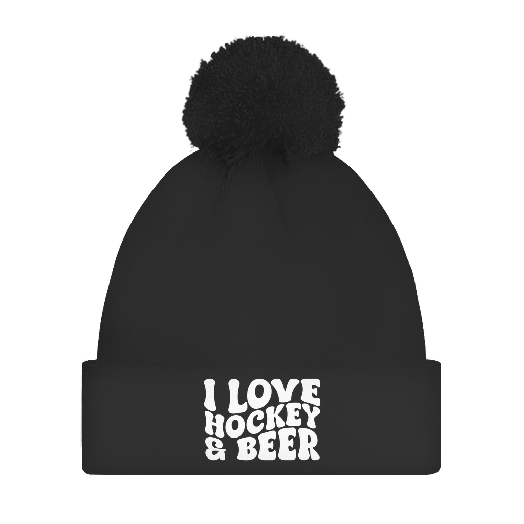 Bommelmütze  I LOVE HOCKEY & BEER