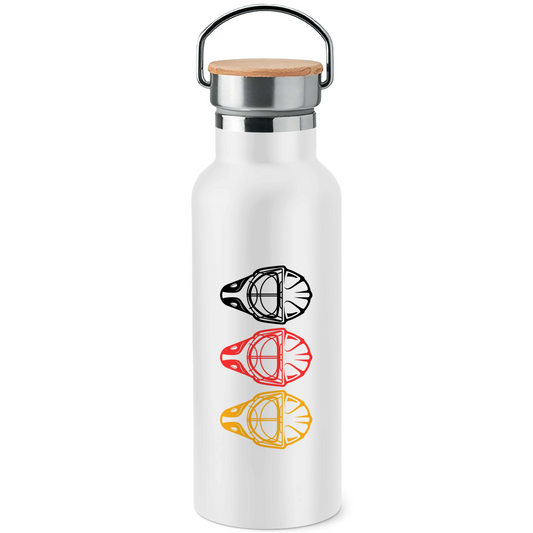 Edelstahl-Trinkflasche TEAM GOALIE MASKE SCHWARZ-ROT-GOLD