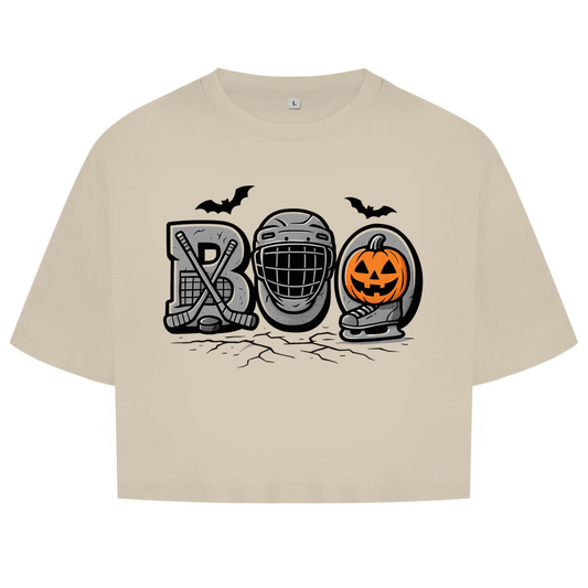 Ladies Crop Top HALLOWEEN BOO 3D