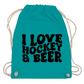 Turnbeutel  I LOVE HOCKEY & BEER