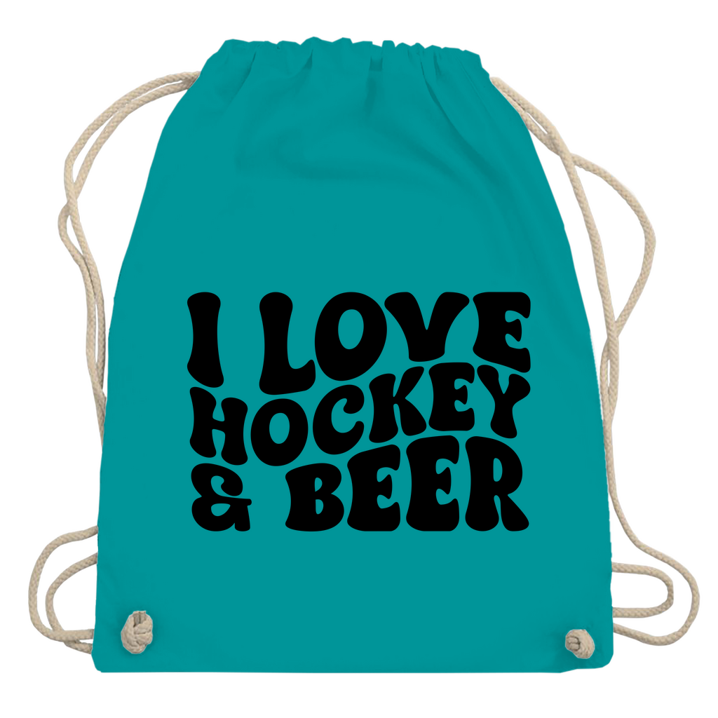 Turnbeutel  I LOVE HOCKEY & BEER