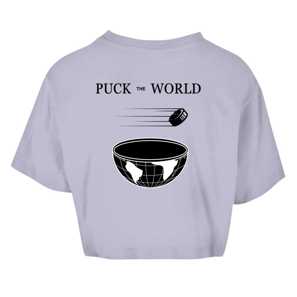 Ladies Crop Top PUCK THE WORLD (front&back)