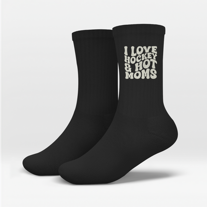 Socken I LOVE HOCKEY & HOT MOMS