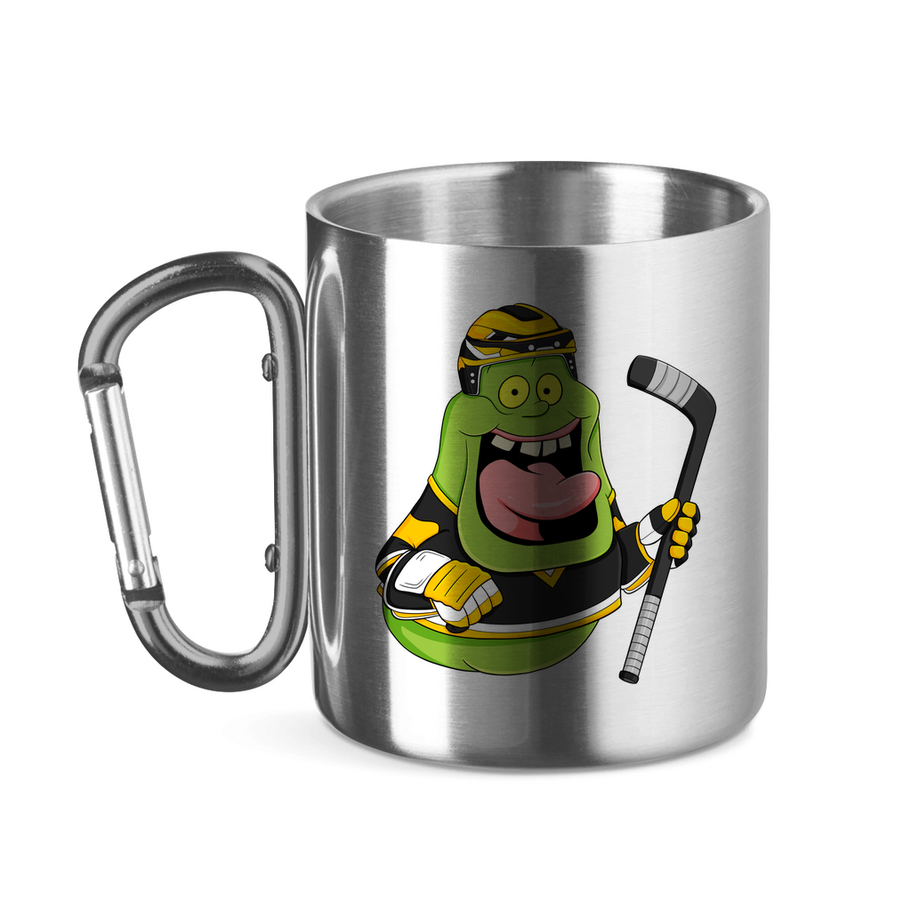 Edelstahltasse mit Karabinergriff HOCKEY SLIMER