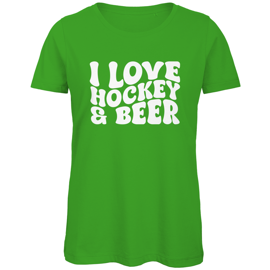 Ladies T-Shirt I LOVE HOCKEY & BEER