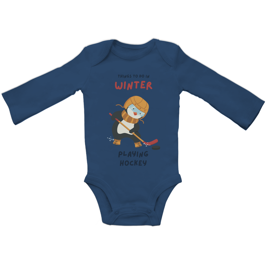 Babybody Langarm PINGU HOCKEY