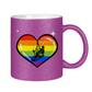 Glitzertasse RAINBOW SKATE HEART