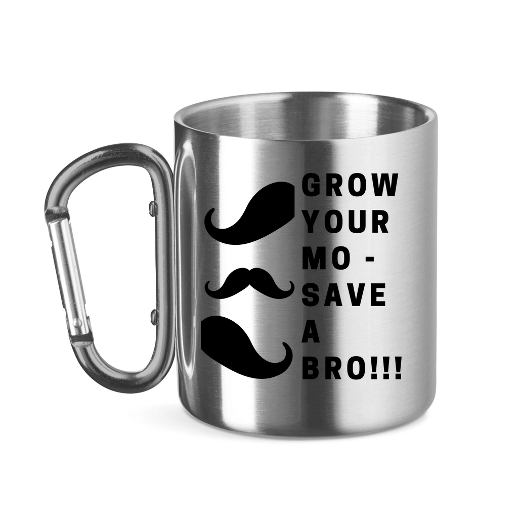 Edelstahltasse mit Karabinergriff GROW YOUR MO