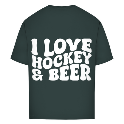 Oversize T-Shirt I LOVE HOCKEY & BEER (back)