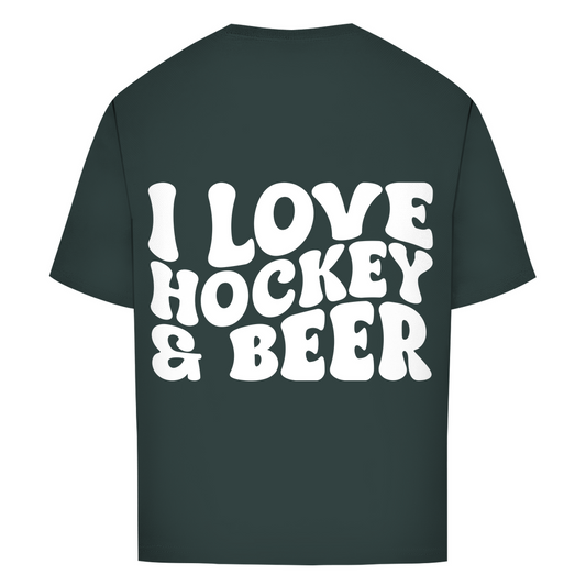 Oversize T-Shirt I LOVE HOCKEY & BEER (back)