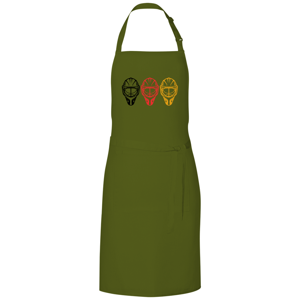 Grillschürze GOALIE MASKE SCHWARZ-ROT-GOLD