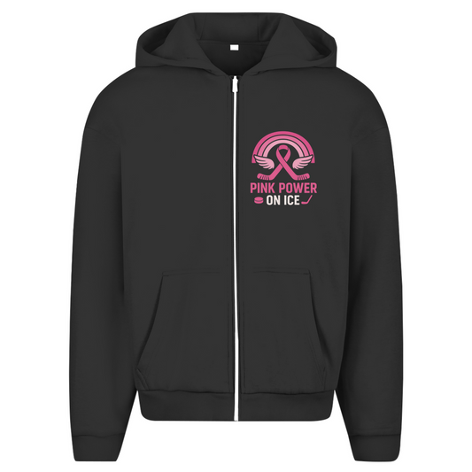 Oversize Zipper PINK POWER ON ICE (front&back)
