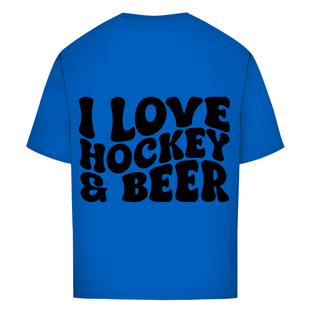 Oversize T-Shirt I LOVE HOCKEY & BEER (back)