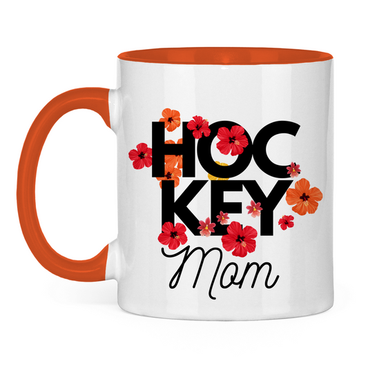 Tasse zweifarbig HOCKEY MOM FLOWERS