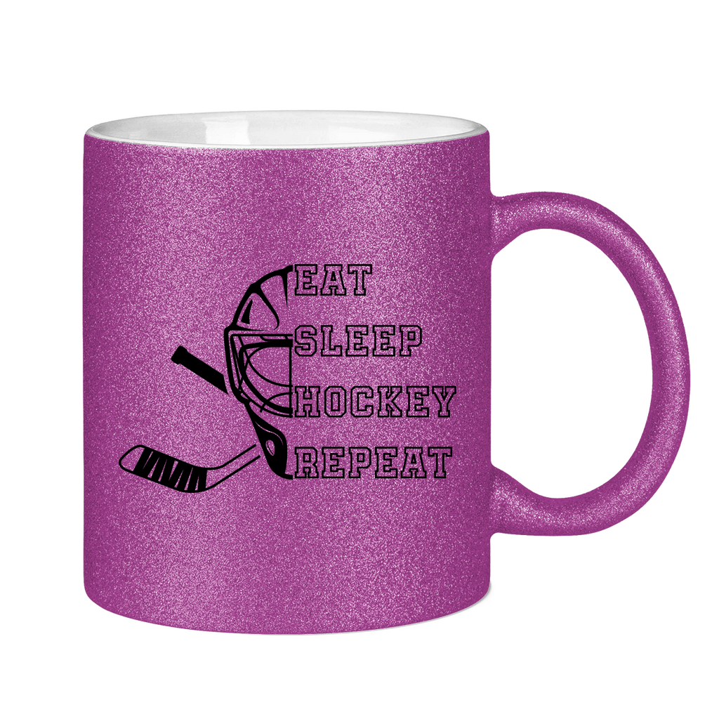 Glitzertasse EAT, SLEEP GOALIE