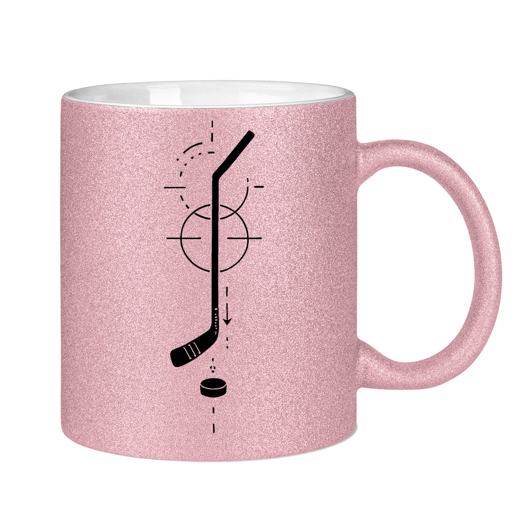 Glitzertasse HOCKEYSTICK MODERN
