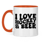 Tasse zweifarbig  I LOVE HOCKEY & BEER