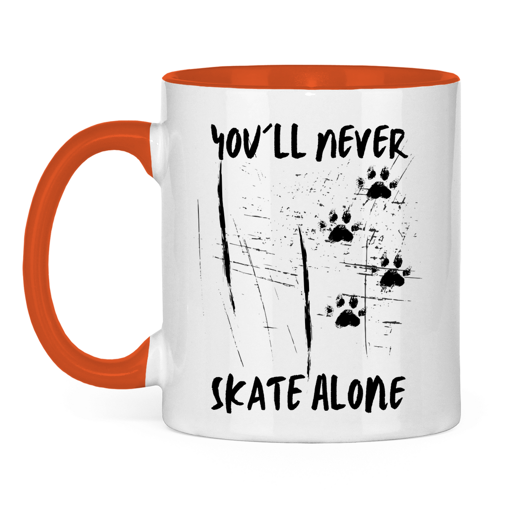 Tasse zweifarbig NEVER SKATE ALONE