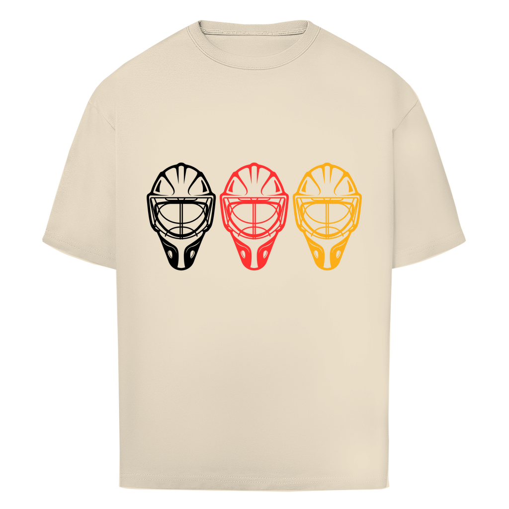 Oversize T-Shirt GOALIE MASKE SCHWARZ-ROT-GOLD