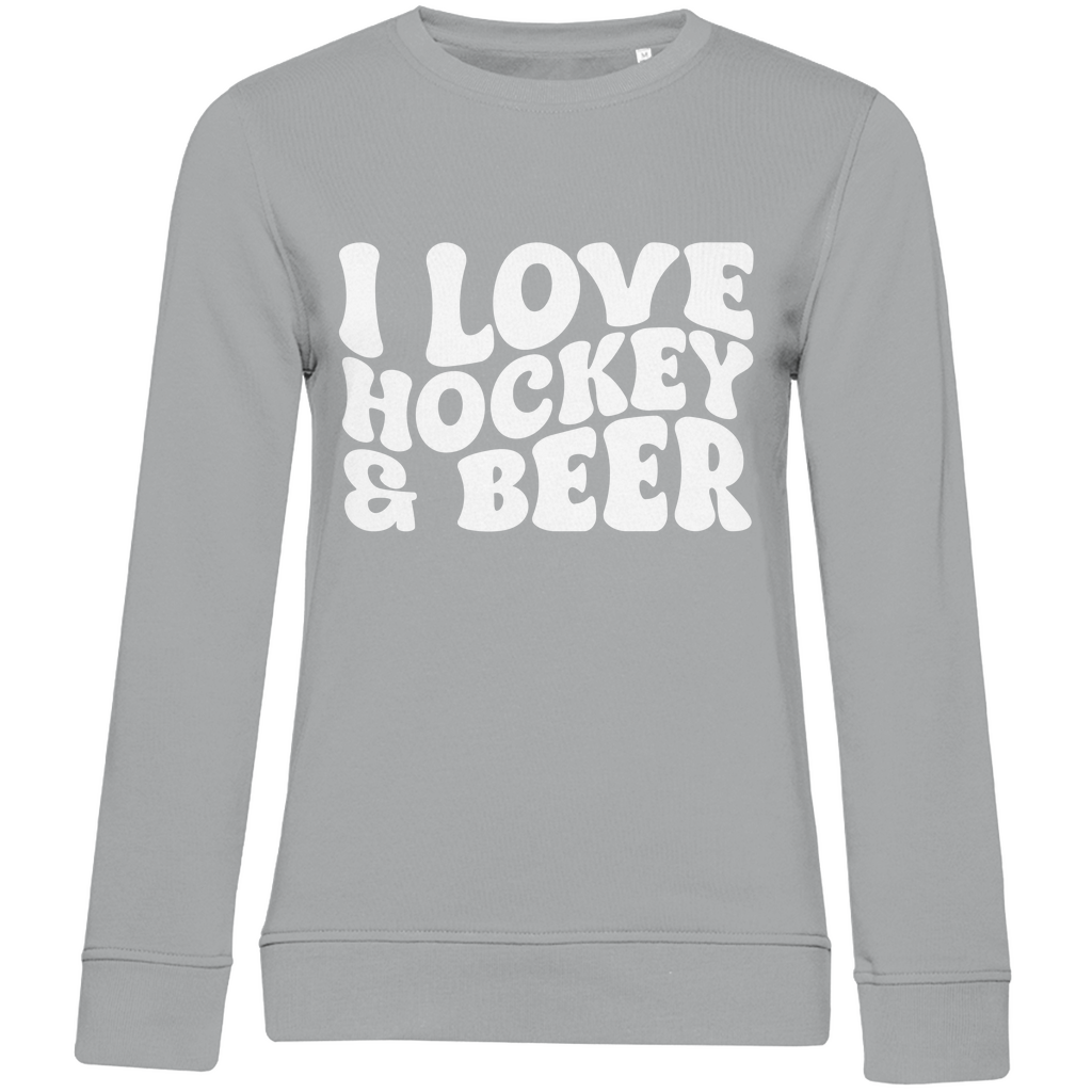 Ladies Sweatshirt I LOVE HOCKEY & BEER