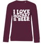 Ladies Sweatshirt I LOVE HOCKEY & BEER
