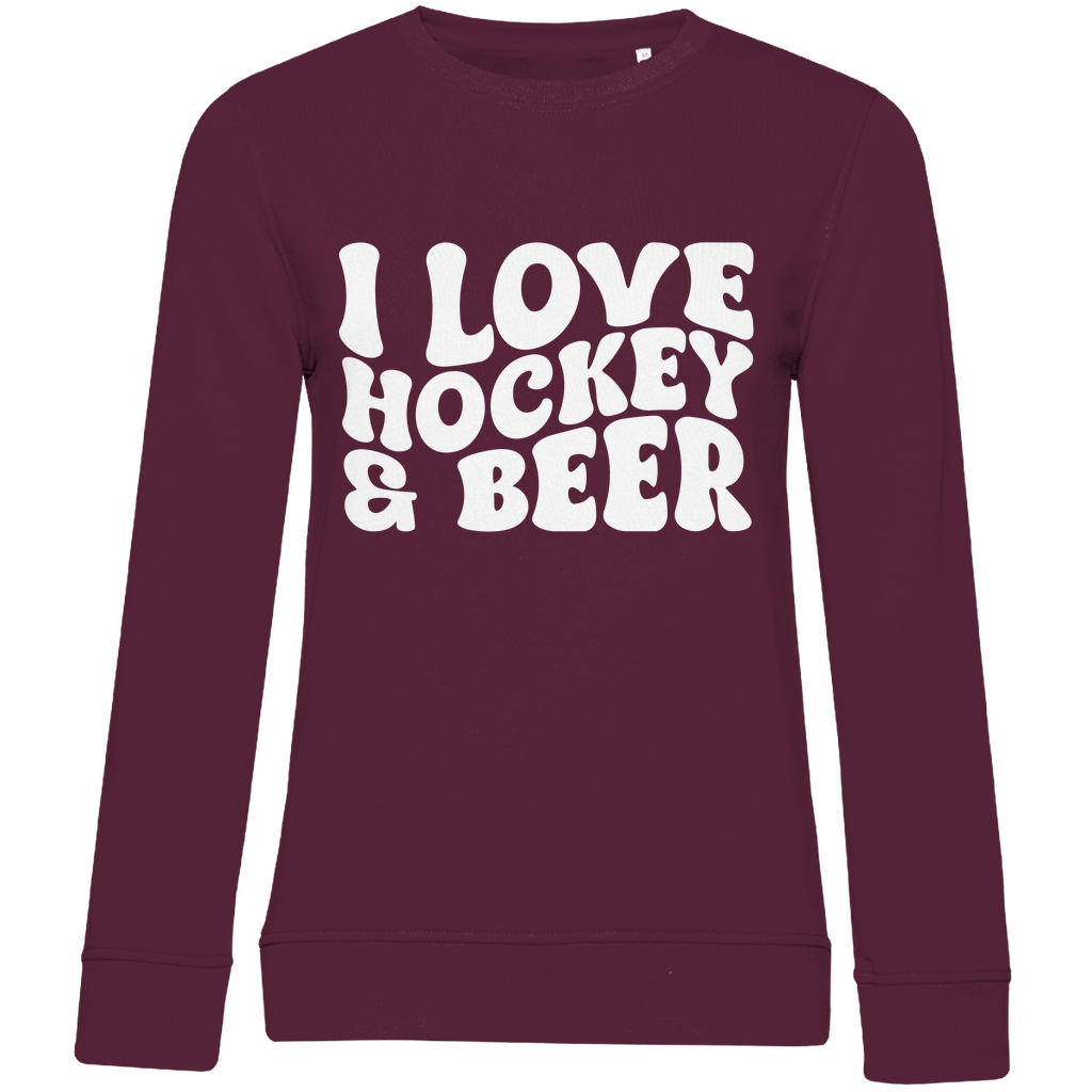 Ladies Sweatshirt I LOVE HOCKEY & BEER