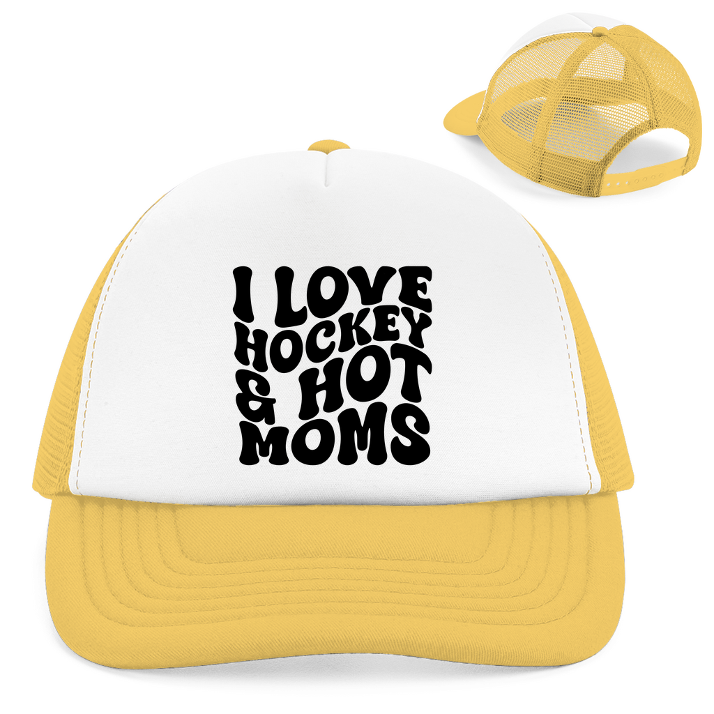 Retro Cap I LOVE HOCKEY & HOT MOMS