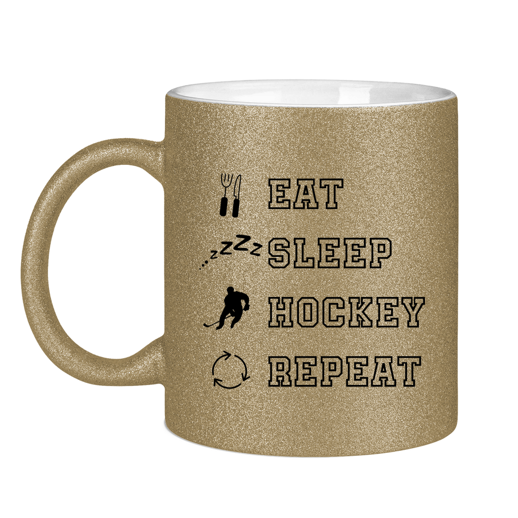 Glitzertasse EAT, SLEEP REPEAT