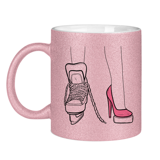 Glitzertasse SKATES & HEELS