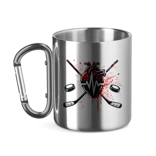 Edelstahltasse HOCKEY HEARTBEAT