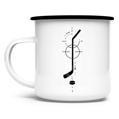 Emaille Tasse HOCKEYSTICK MODERN