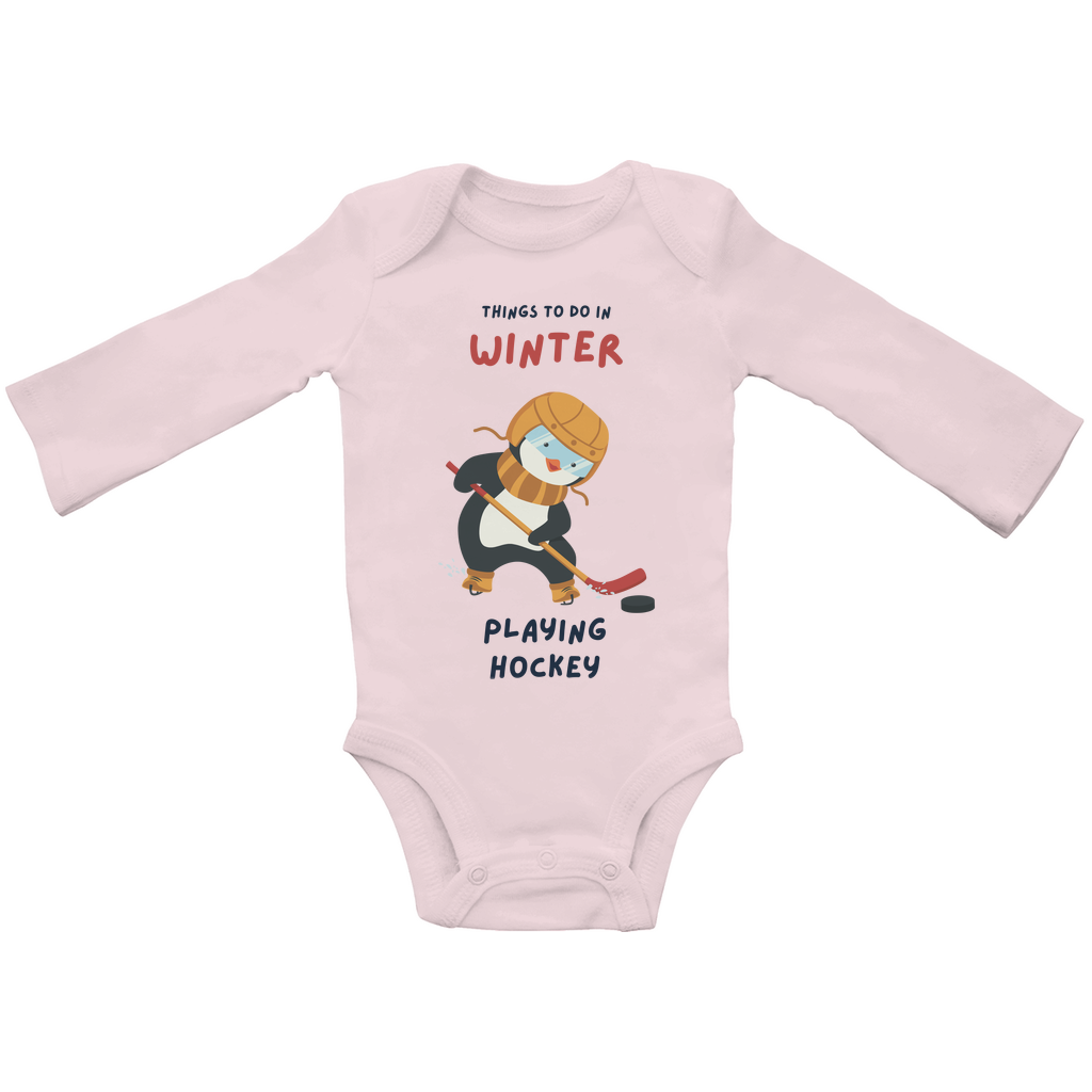 Babybody Langarm PINGU HOCKEY