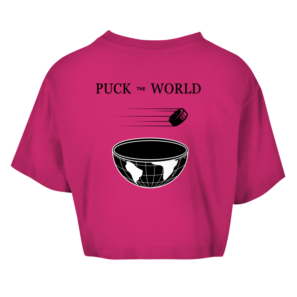 Ladies Crop Top PUCK THE WORLD (front&back)