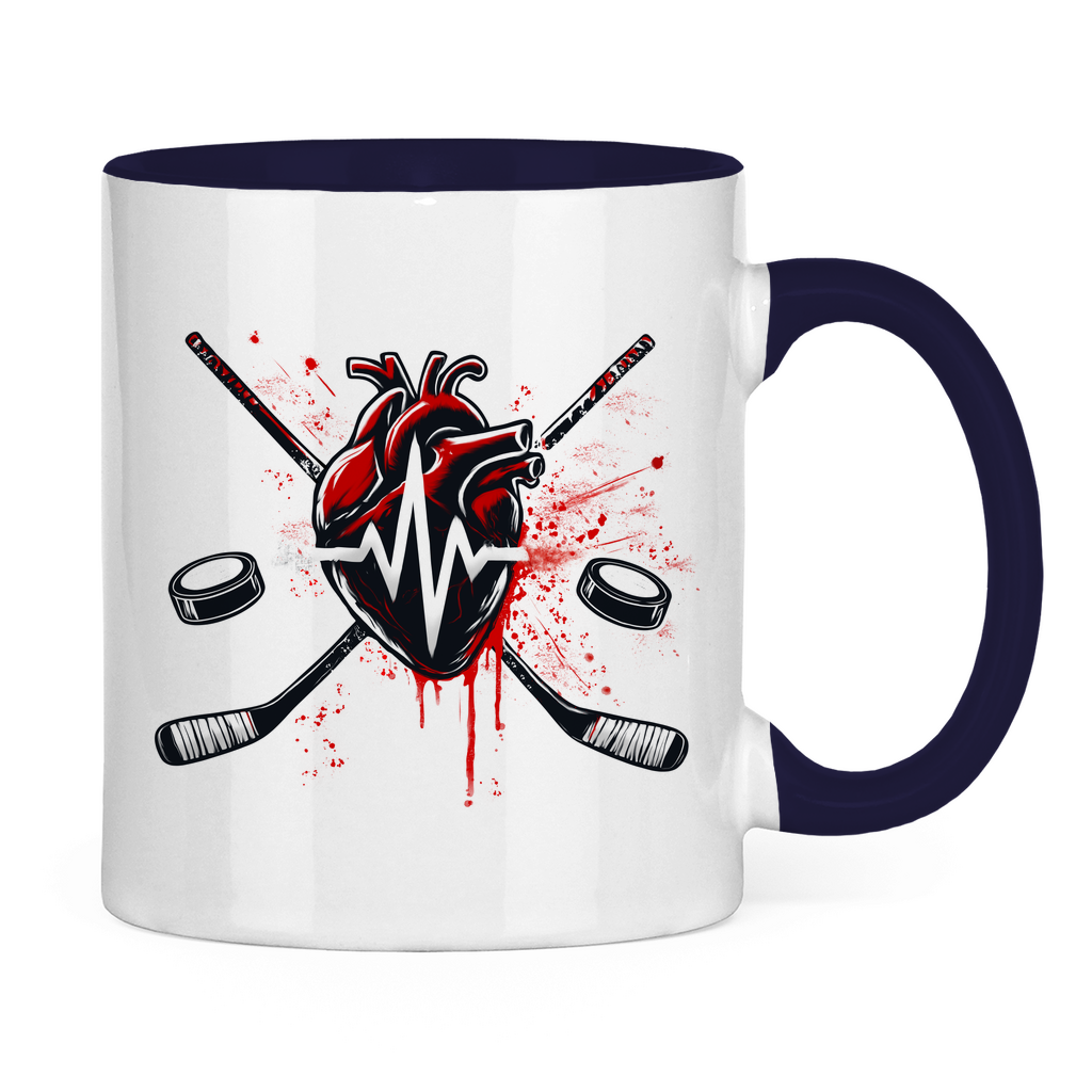 Tasse zweifarbig HOCKEY HEARTBEAT