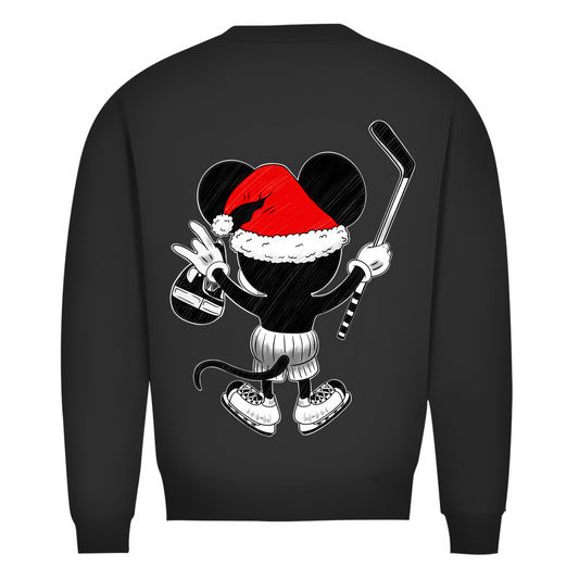 Herren Sweatshirt HOCKEY-SANTA-MOUSE (back)