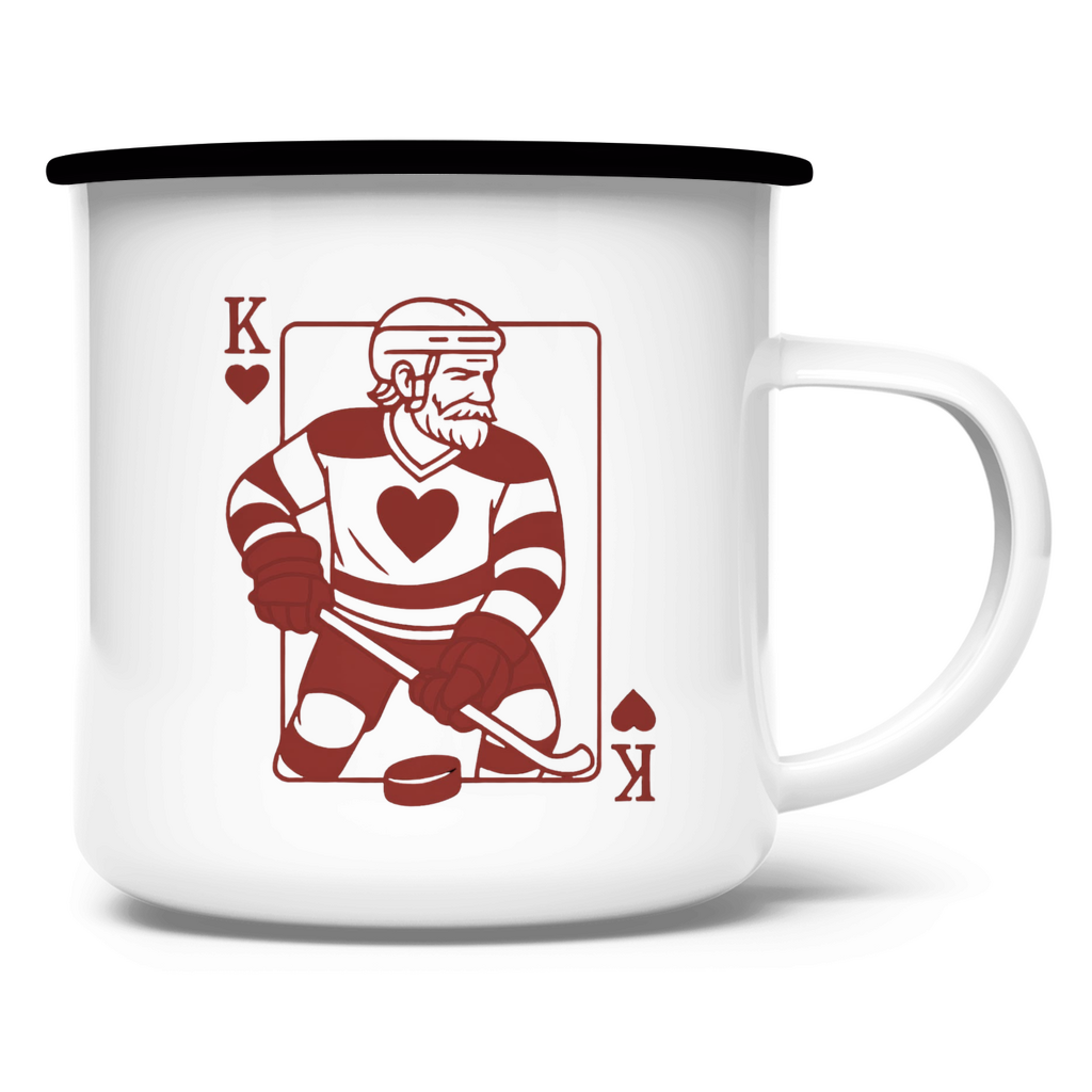Emaille Tasse HOCKEY HERZKÖNIG
