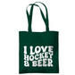 Tragetasche  I LOVE HOCKEY & BEER