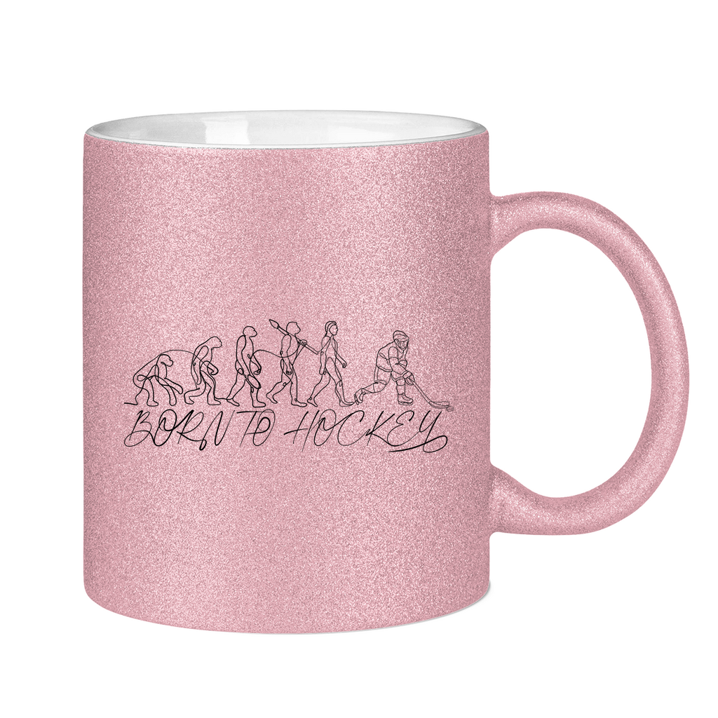 Glitzertasse BORN TO HOCKEY EVULUTION