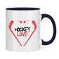 Tasse zweifarbig HOCKEYLOVE STICKHEART