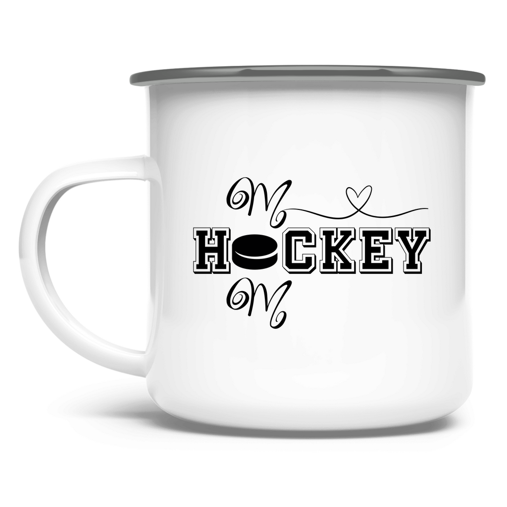 Emaille Tasse HOCKEY MOM HEART