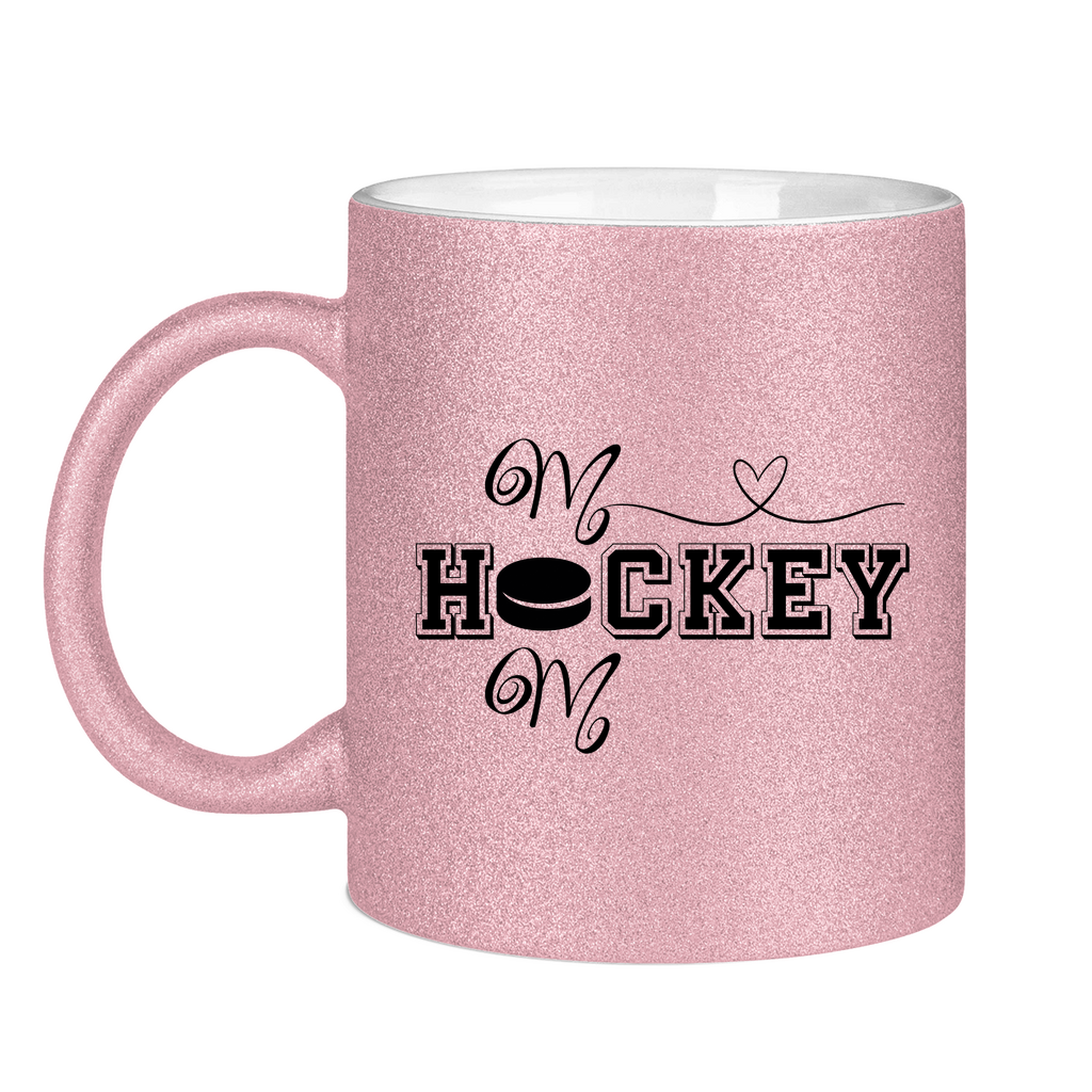 Glitzertasse HOCKEY MOM HEART