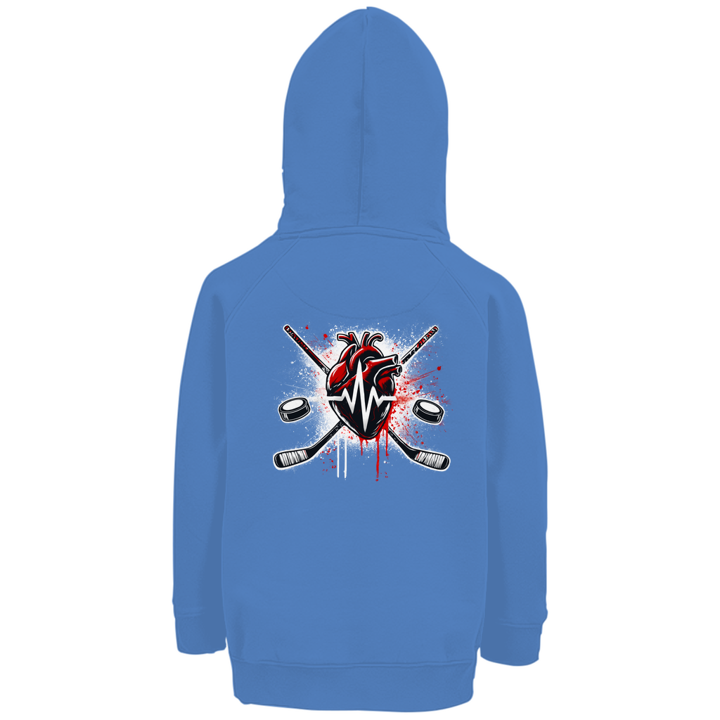 Kids Hoodie HOCKEY HEARTBEAT (back)