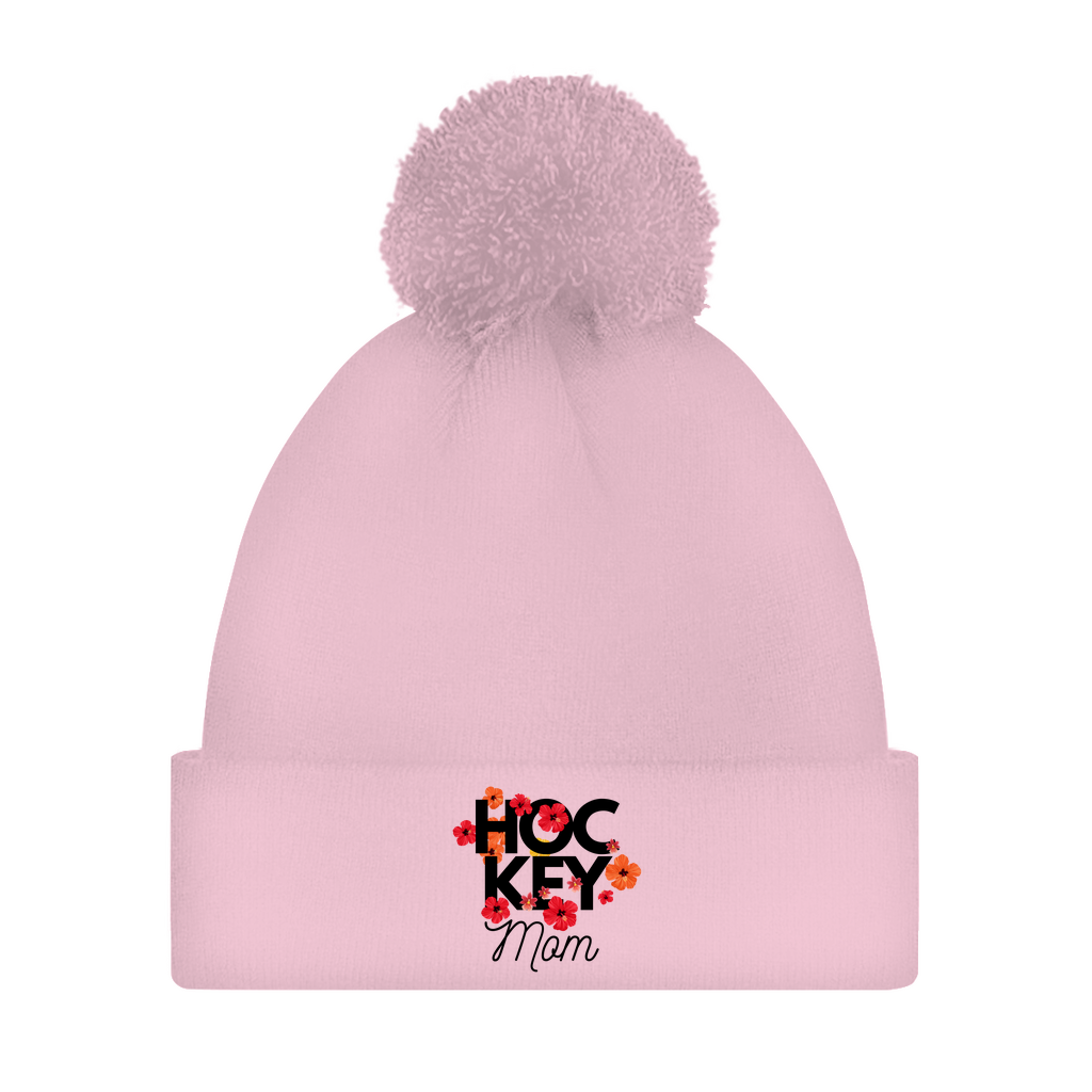 Bommelmütze HOCKEY MOM FLOWERS